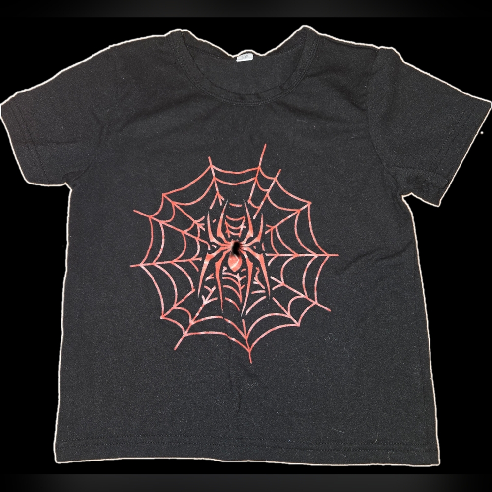 4T Black Spider Web Kids T-Shirt
